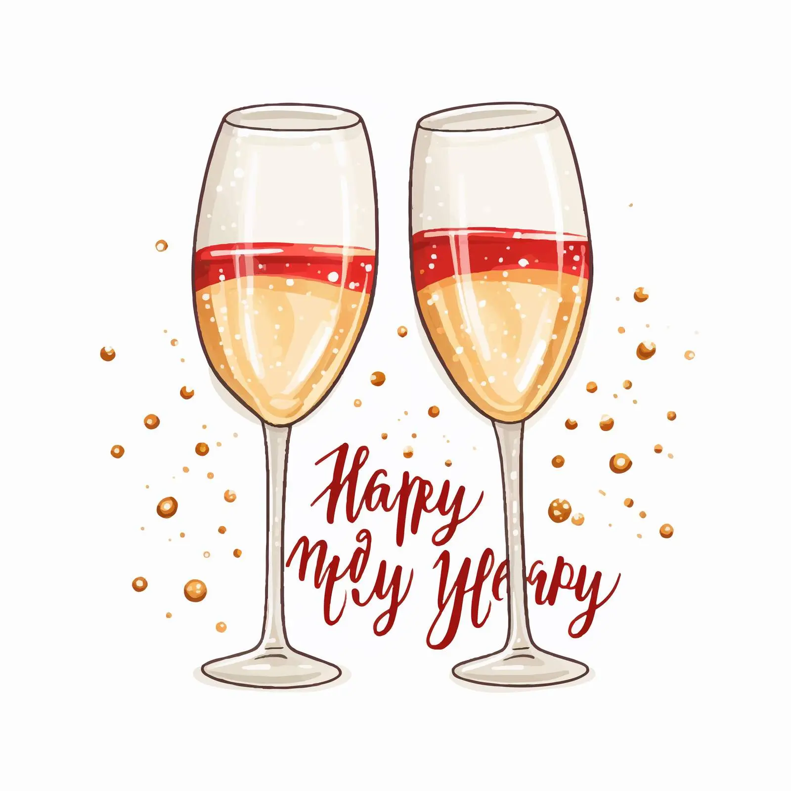 Handwritten Calligraphic Happy New Year Message — free download from Dotvec