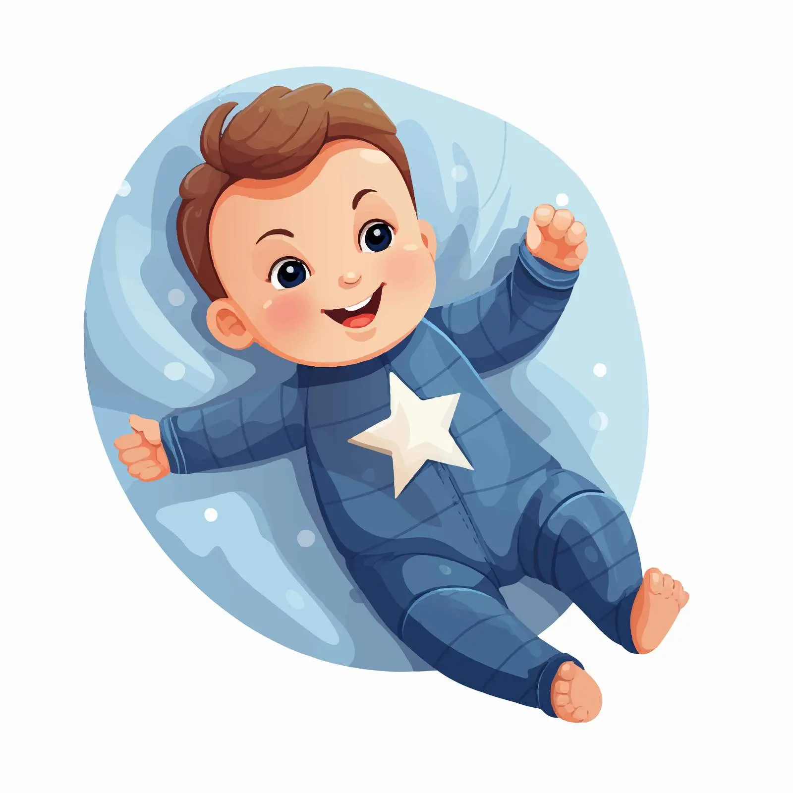 Joyful Newborn Baby in Bodysuit - Top View — free download from Dotvec