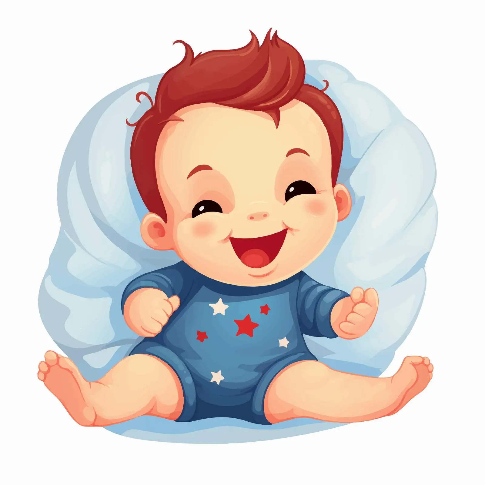 Joyful Newborn Baby in Bodysuit - Top View — free download from Dotvec