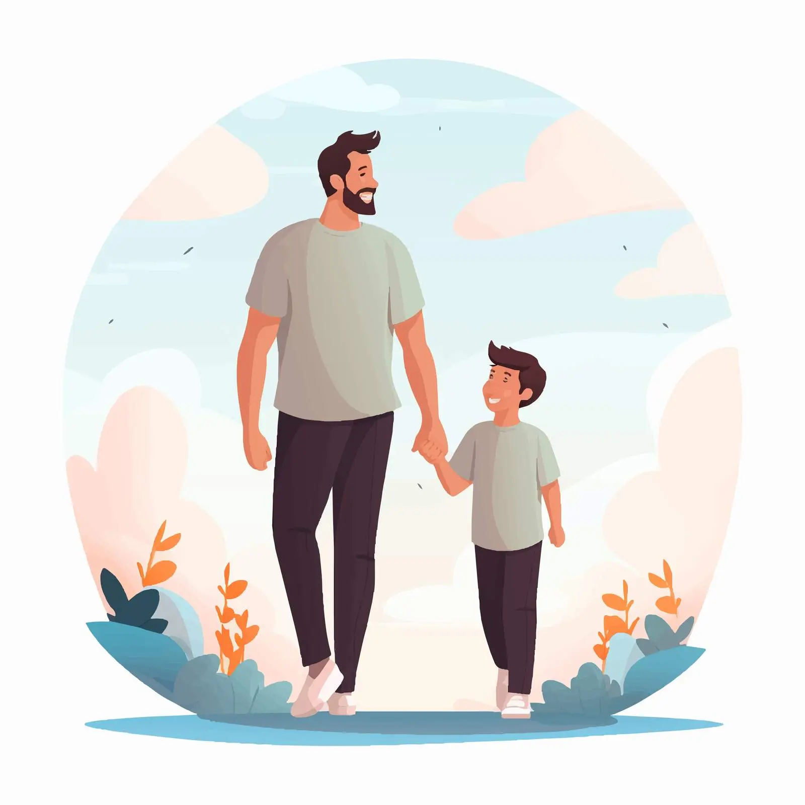 Father and Son Communication Vector Artwork — free download from Dotvec
