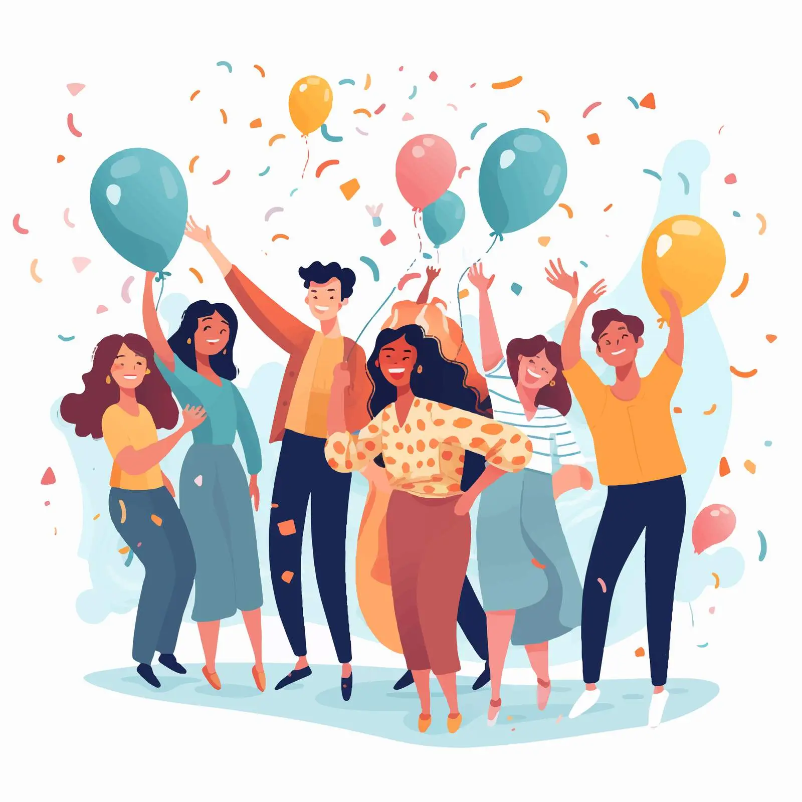 Cheerful People Celebrating Birthday Party — free download from Dotvec