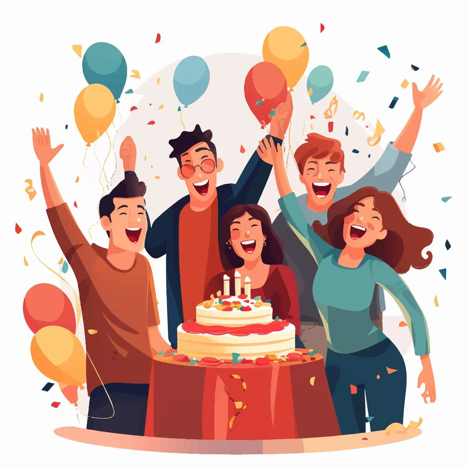 Cheerful People Celebrating Birthday Party — free download from Dotvec