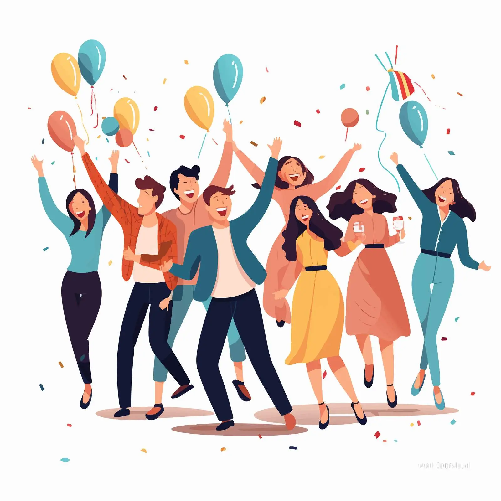 Cheerful People Celebrating Birthday Party — free download from Dotvec