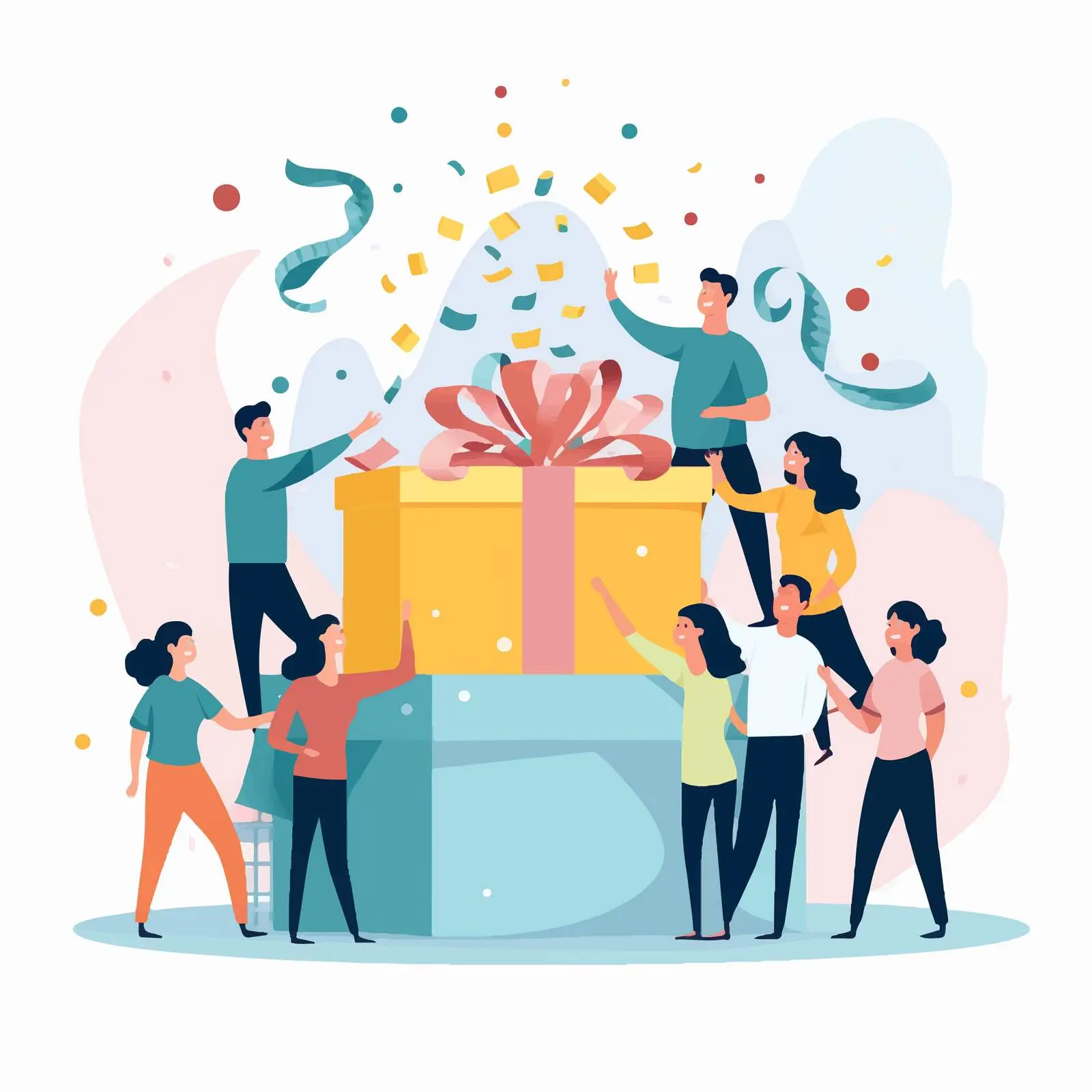 Joyful Men Celebrating with Birthday Gift — free download from Dotvec
