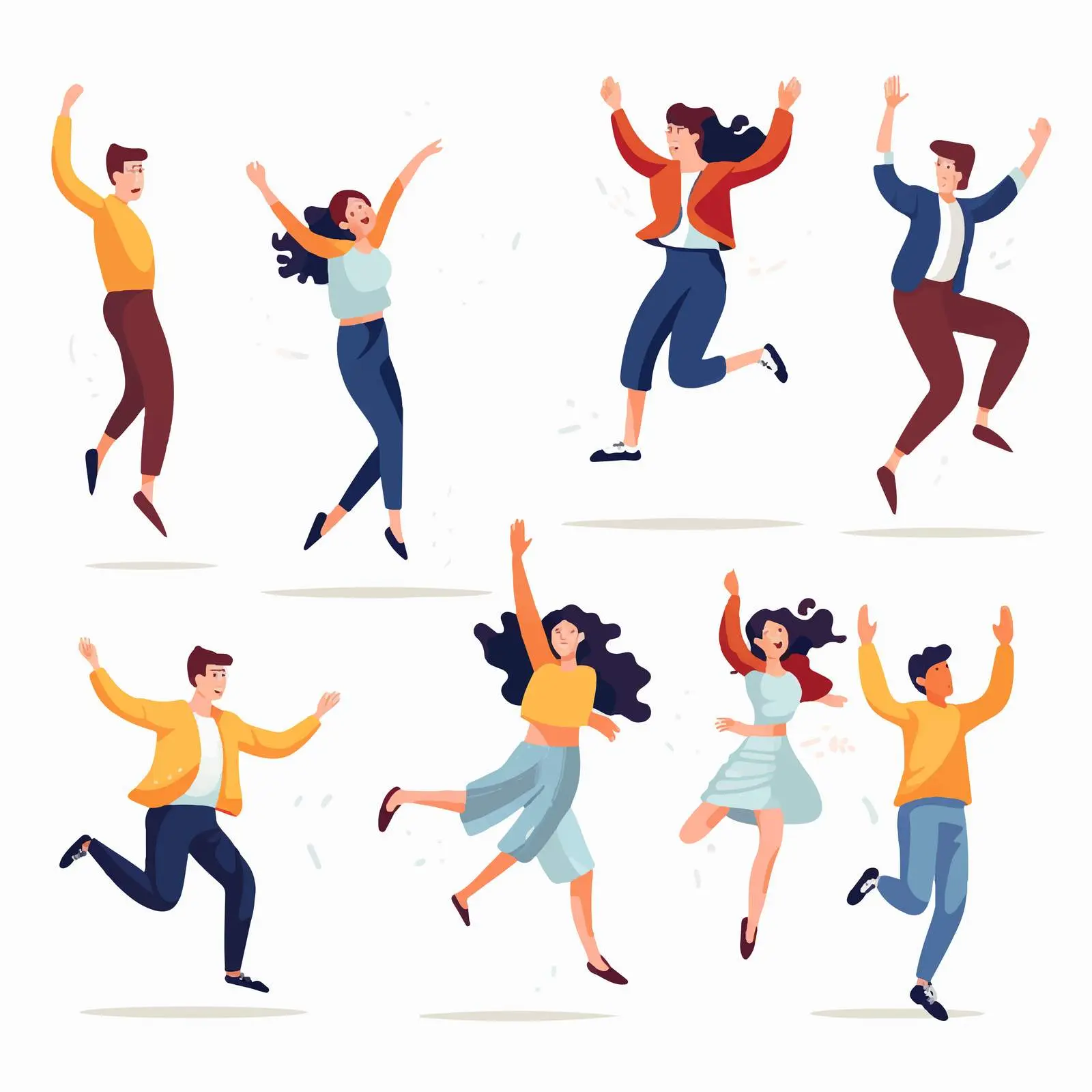 Joyful Young People Jumping in Celebration — free download from Dotvec