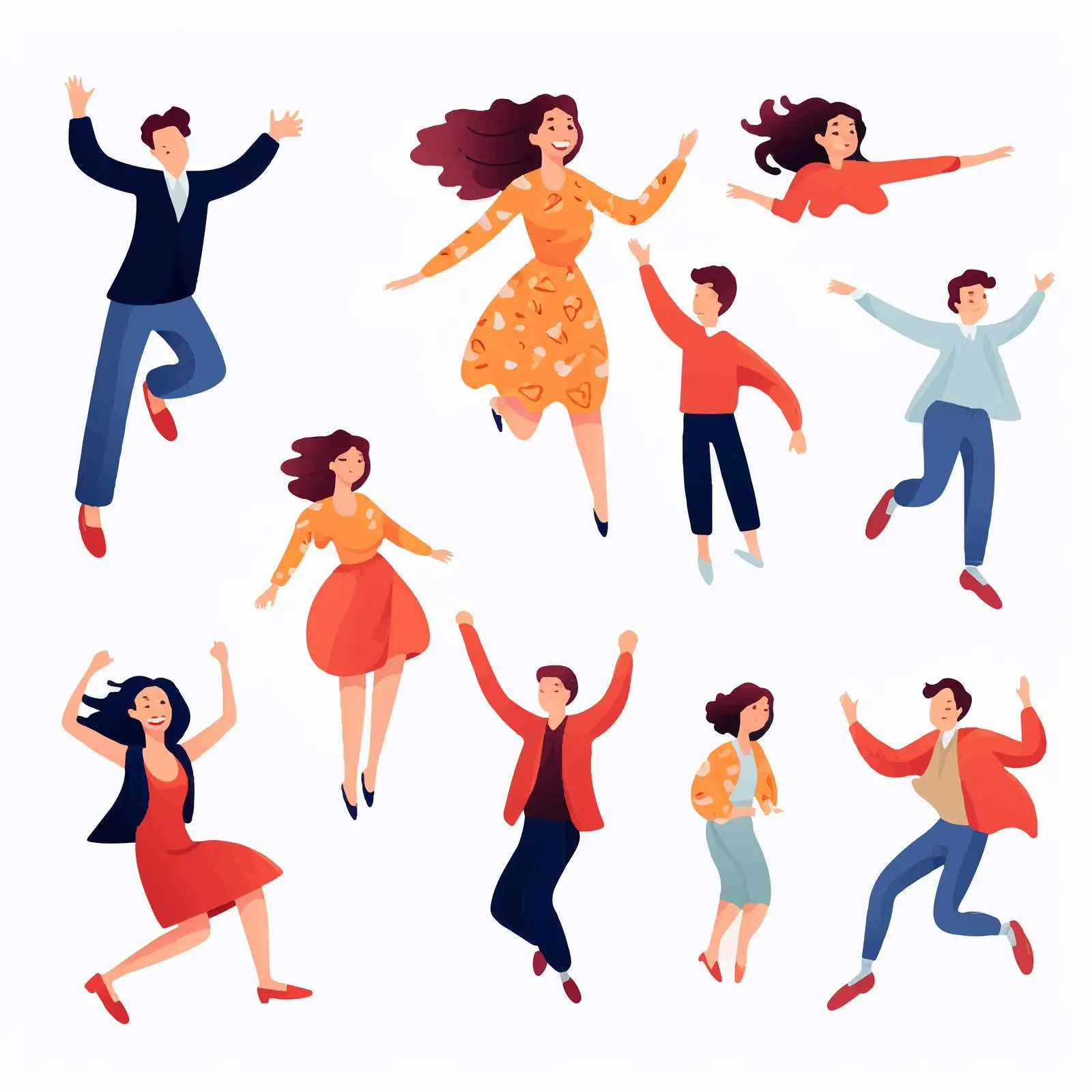 Joyful Young People Jumping Celebration Vector — free download from Dotvec
