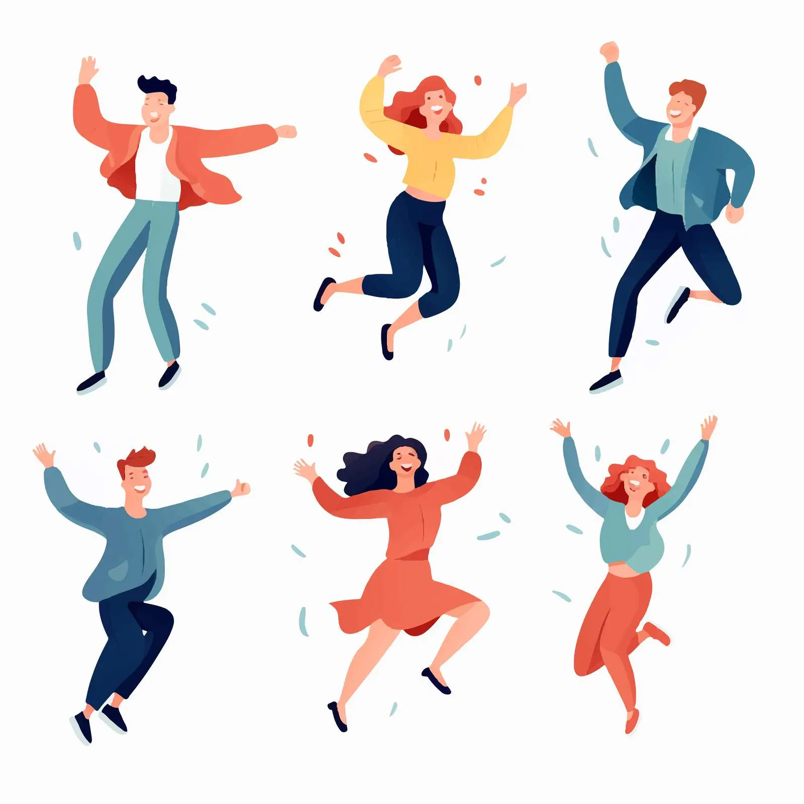 Joyful Young People Jumping in Excitement — free download from Dotvec