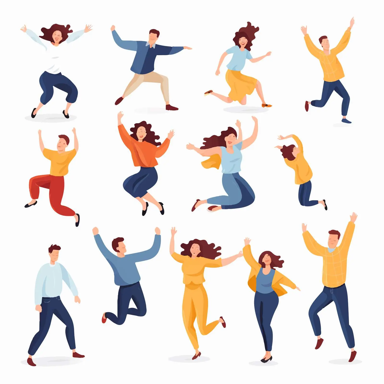 Joyful Young People Jumping in Celebration — free download from Dotvec