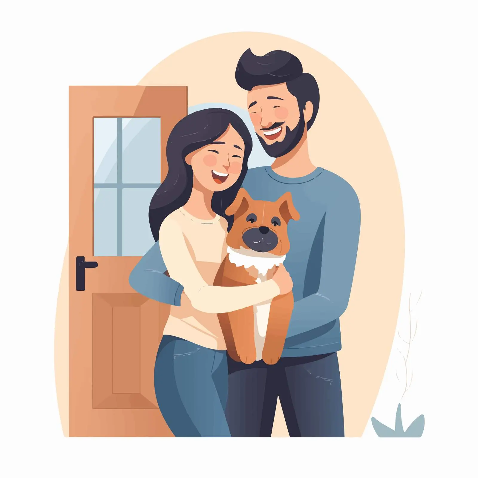 Joyful Reunion of Person and Dog — free download from Dotvec