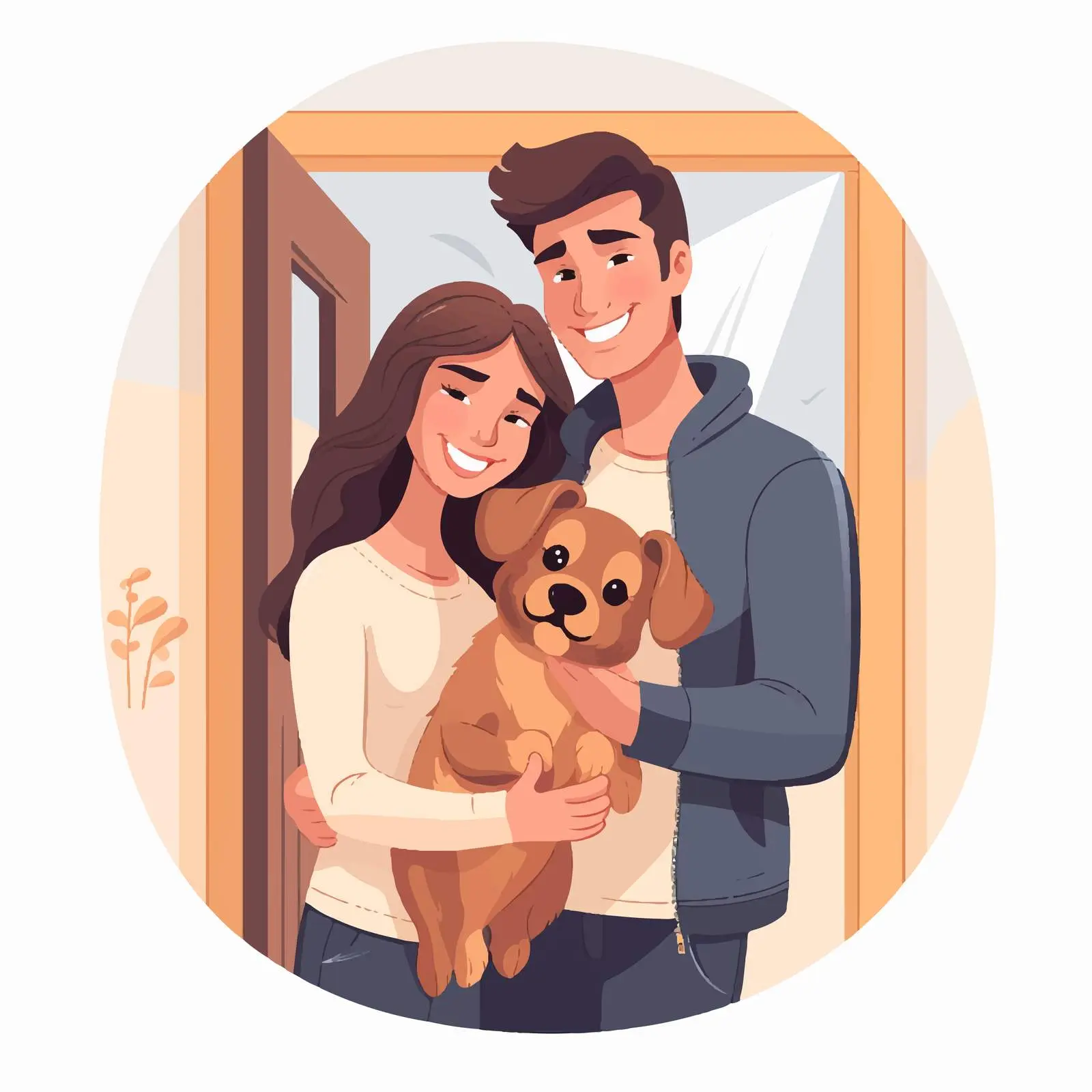 Joyful Reunion of Man and Dog – free hugging image from Dotvec