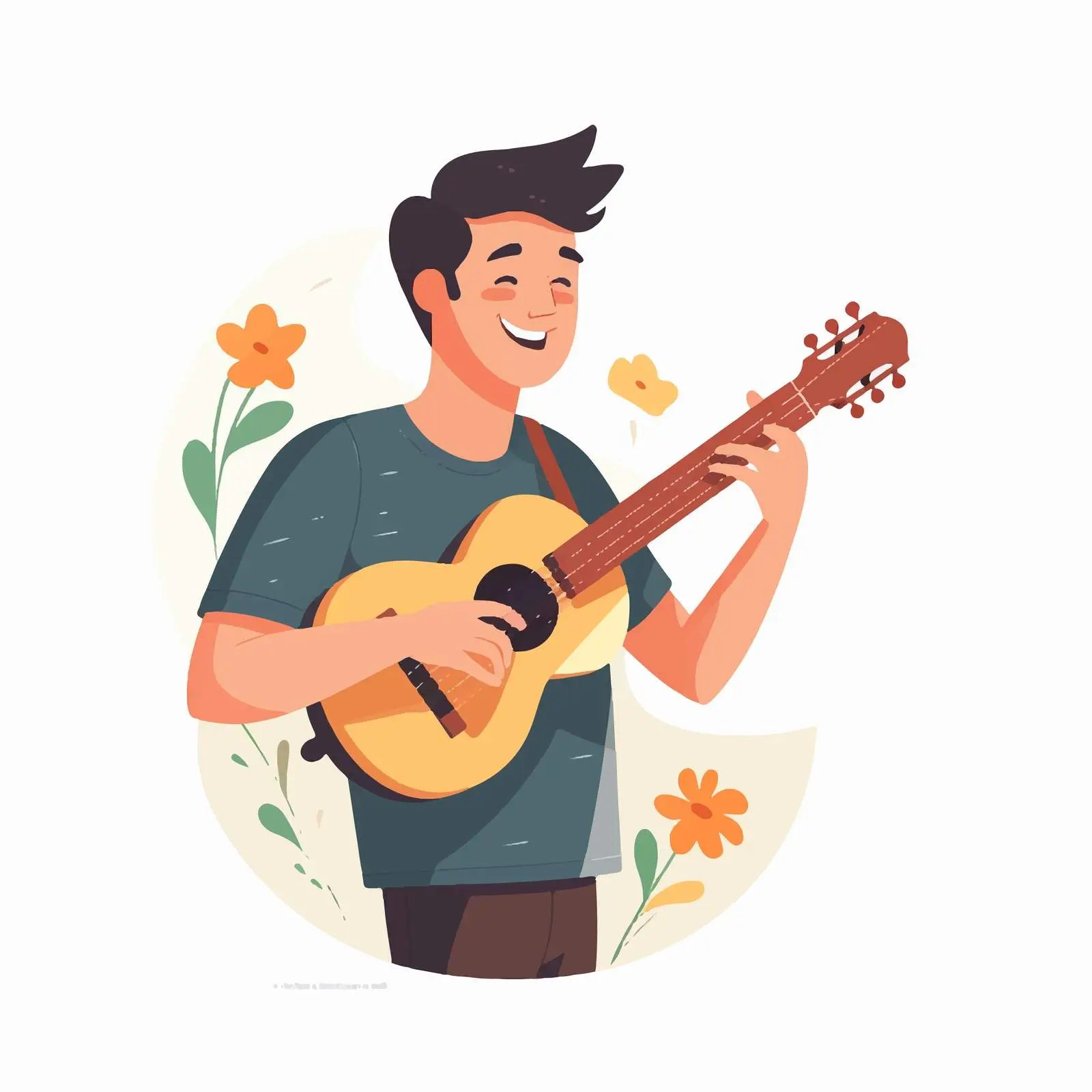Joyful Musician Playing Ukulele Outdoors — free download from Dotvec