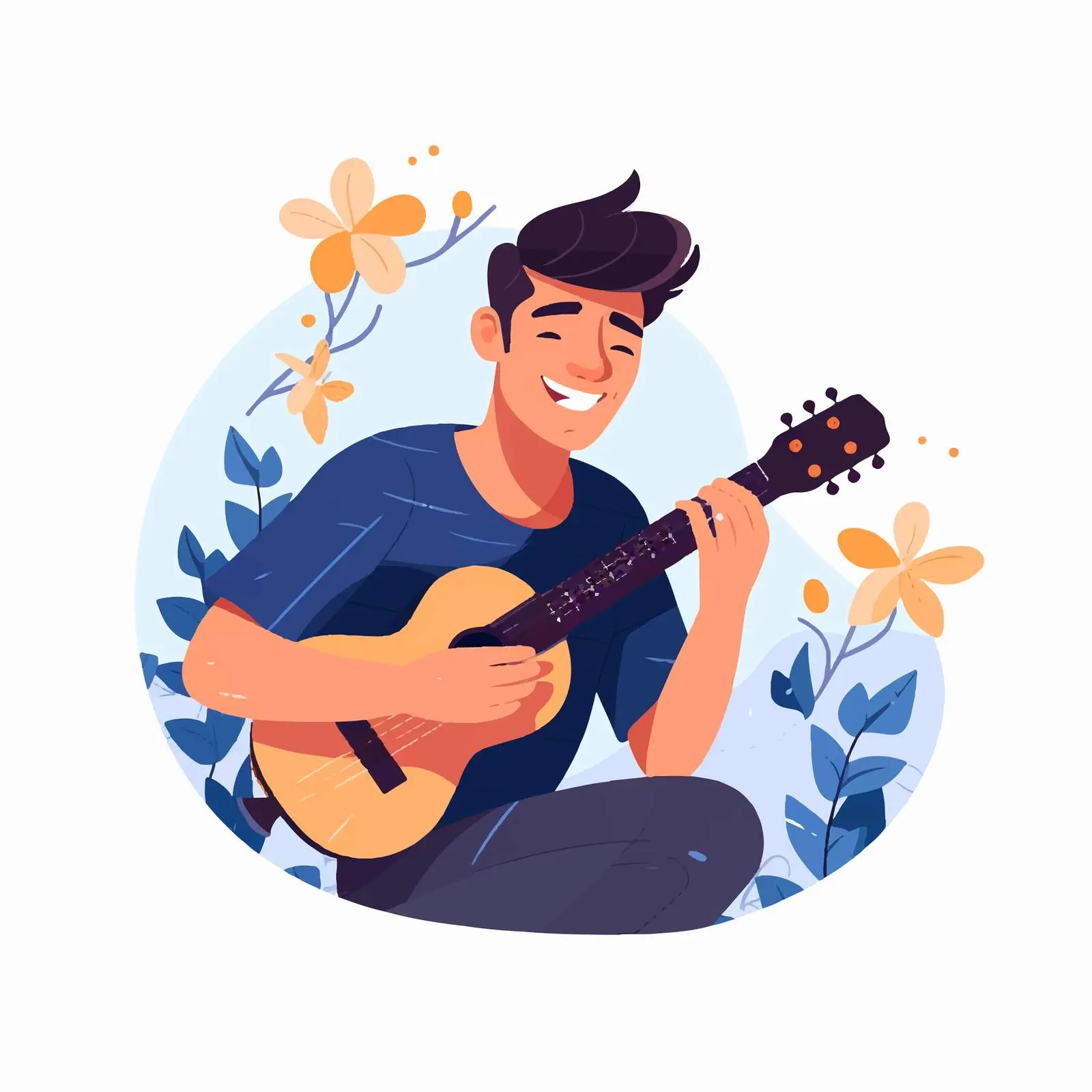 Young Musician Enjoying Ukulele Performance — free download from Dotvec