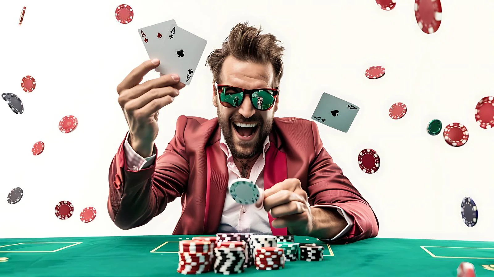 Excited Player Throwing Aces — free download from Dotvec