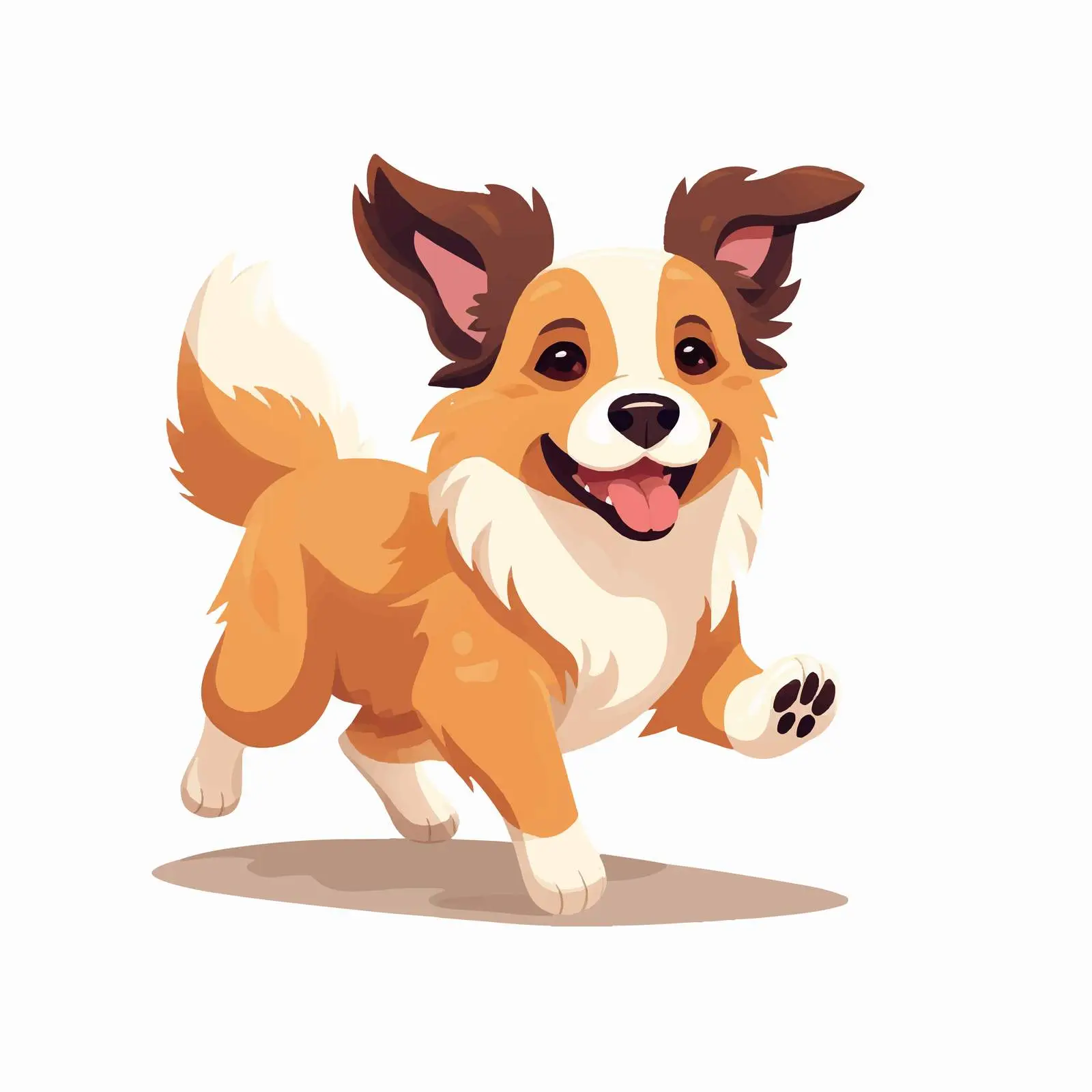 Playful Running Dog with Patched Coat — free download from Dotvec