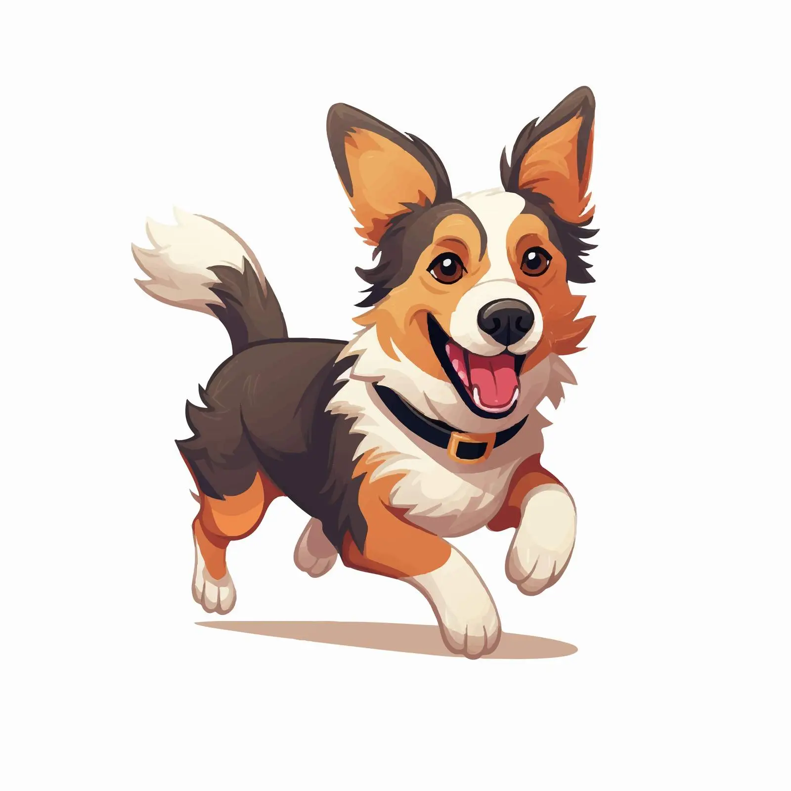Playful Running Dog with Patched Coat — free download from Dotvec