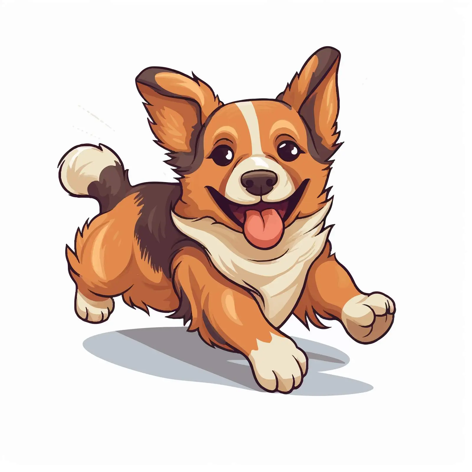 Playful Running Dog with Patched Coat — free download from Dotvec