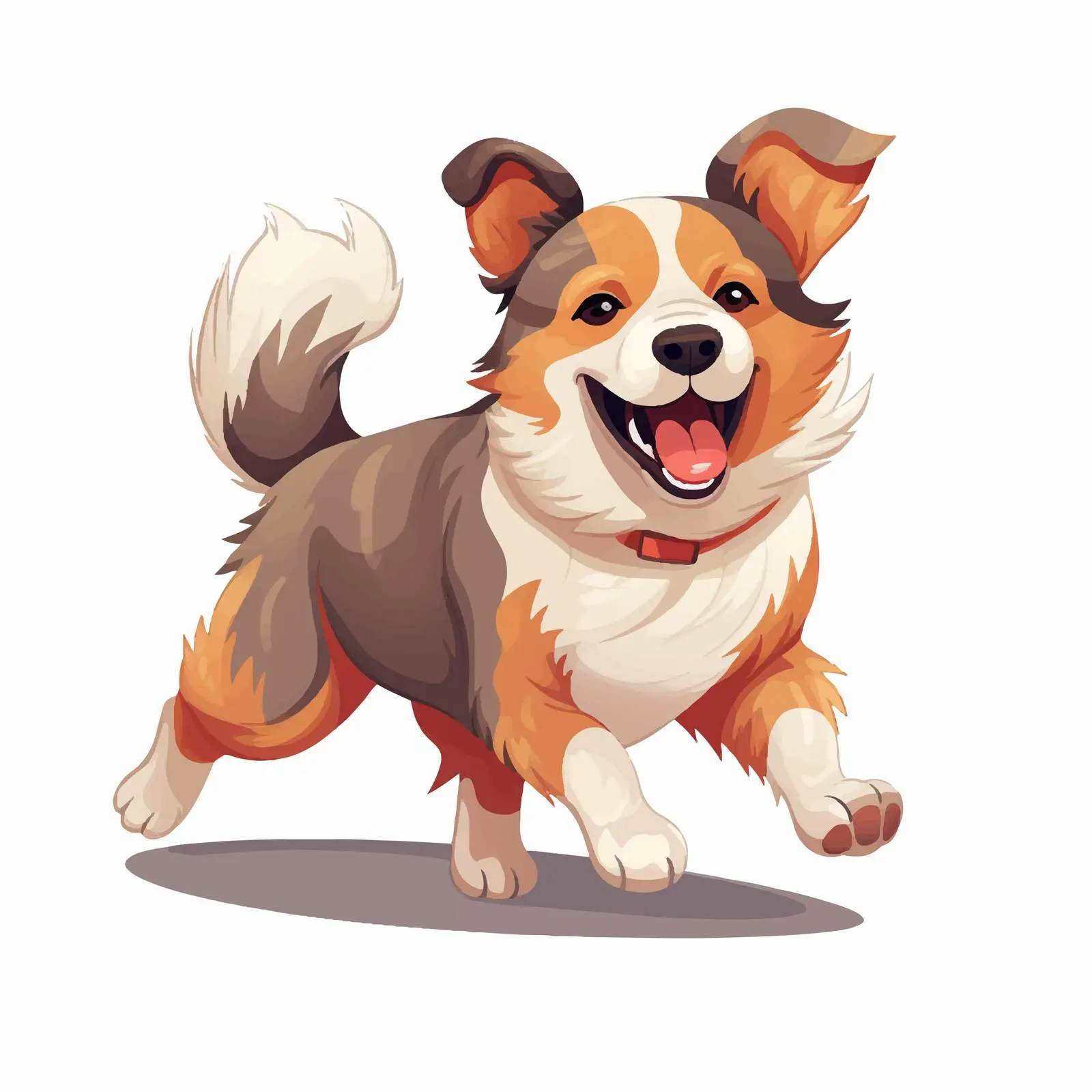 Playful Running Dog with Patched Coat — free download from Dotvec