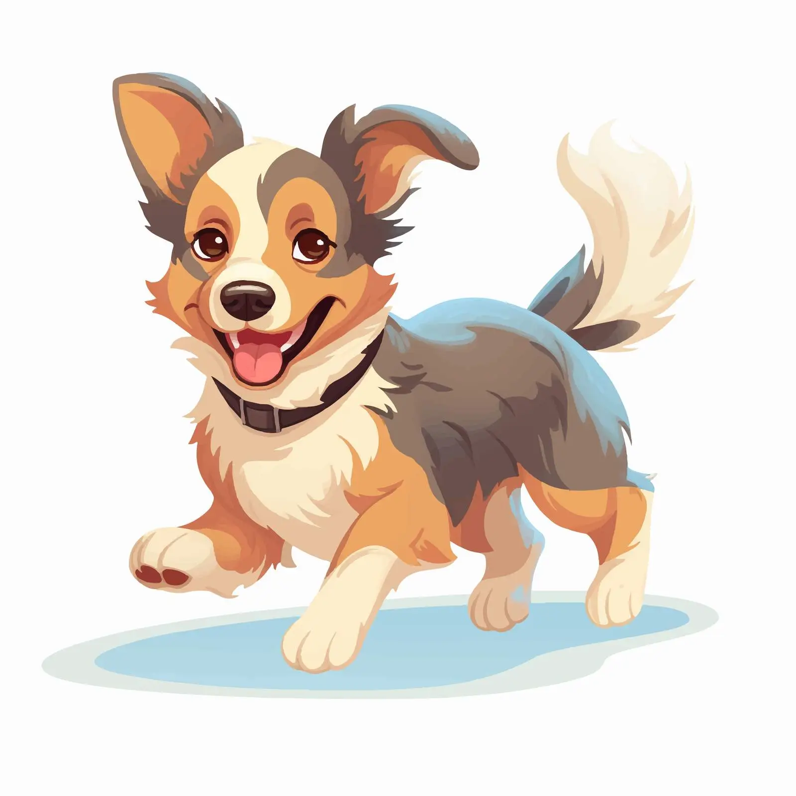Playful Happy Running Dog with Patched Coat — free download from Dotvec