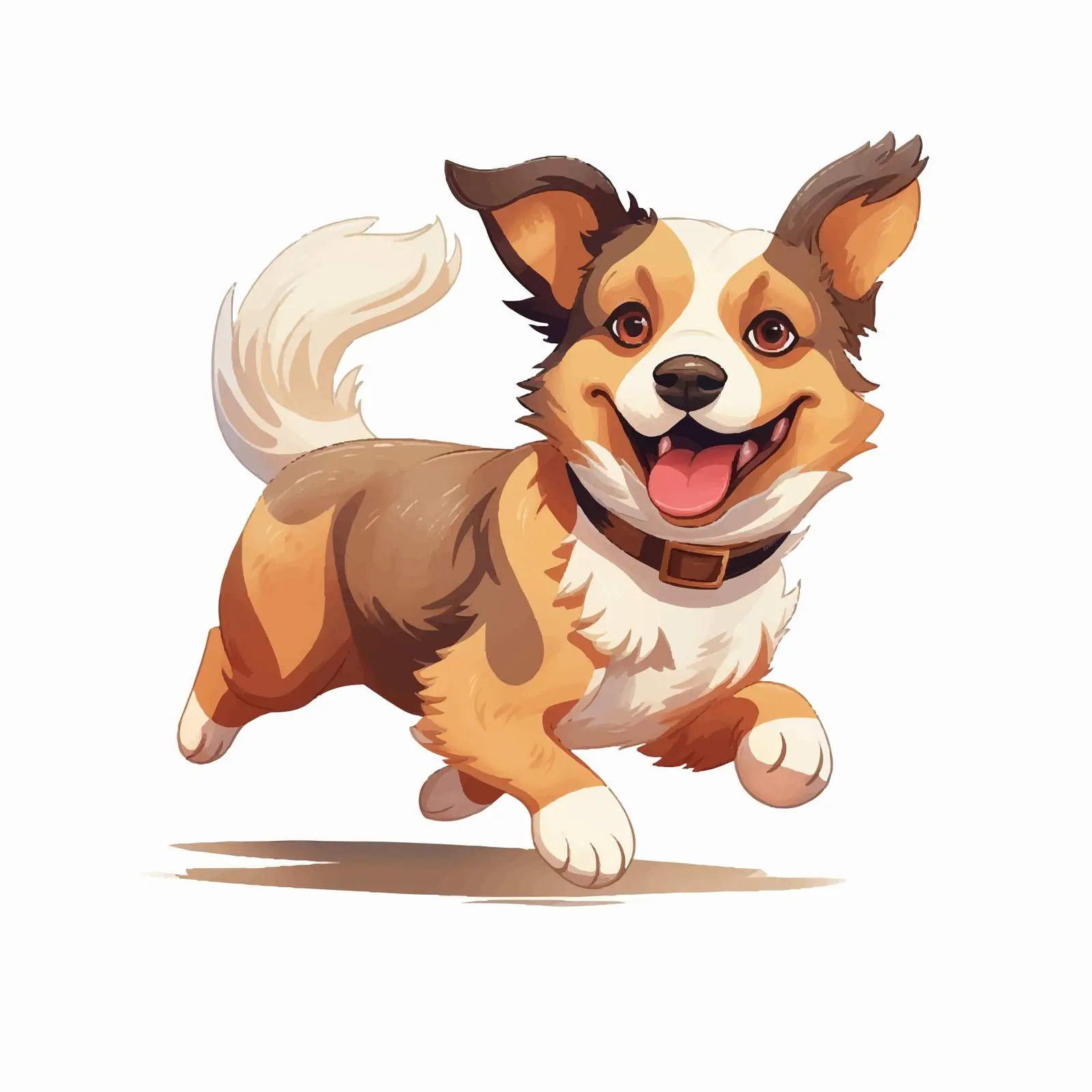 Playful Happy Dog with Patched Coat — free download from Dotvec