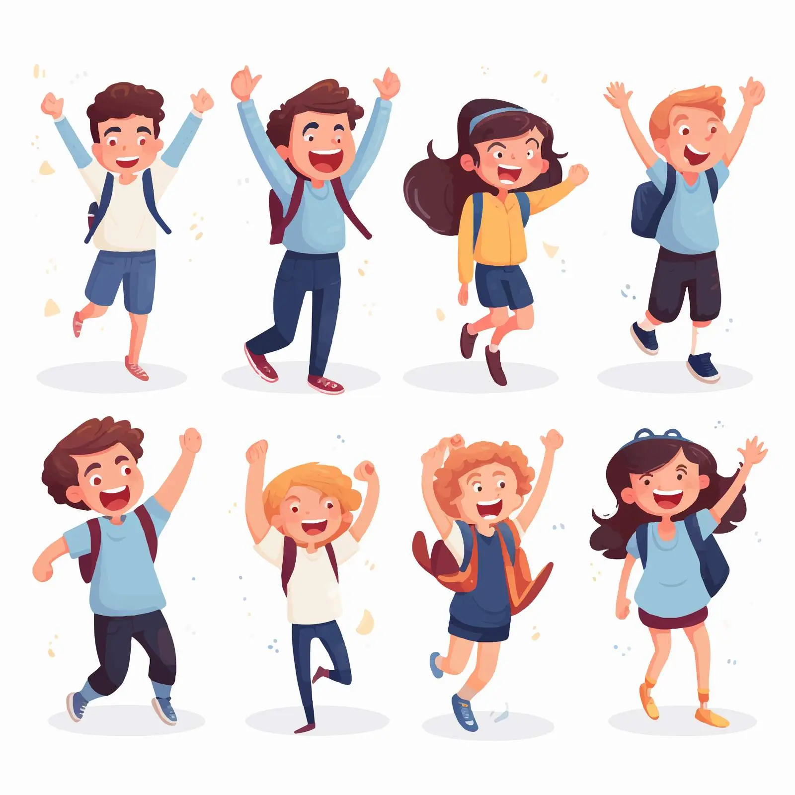 Excited School Kids Celebrating Academic Success — free download from Dotvec