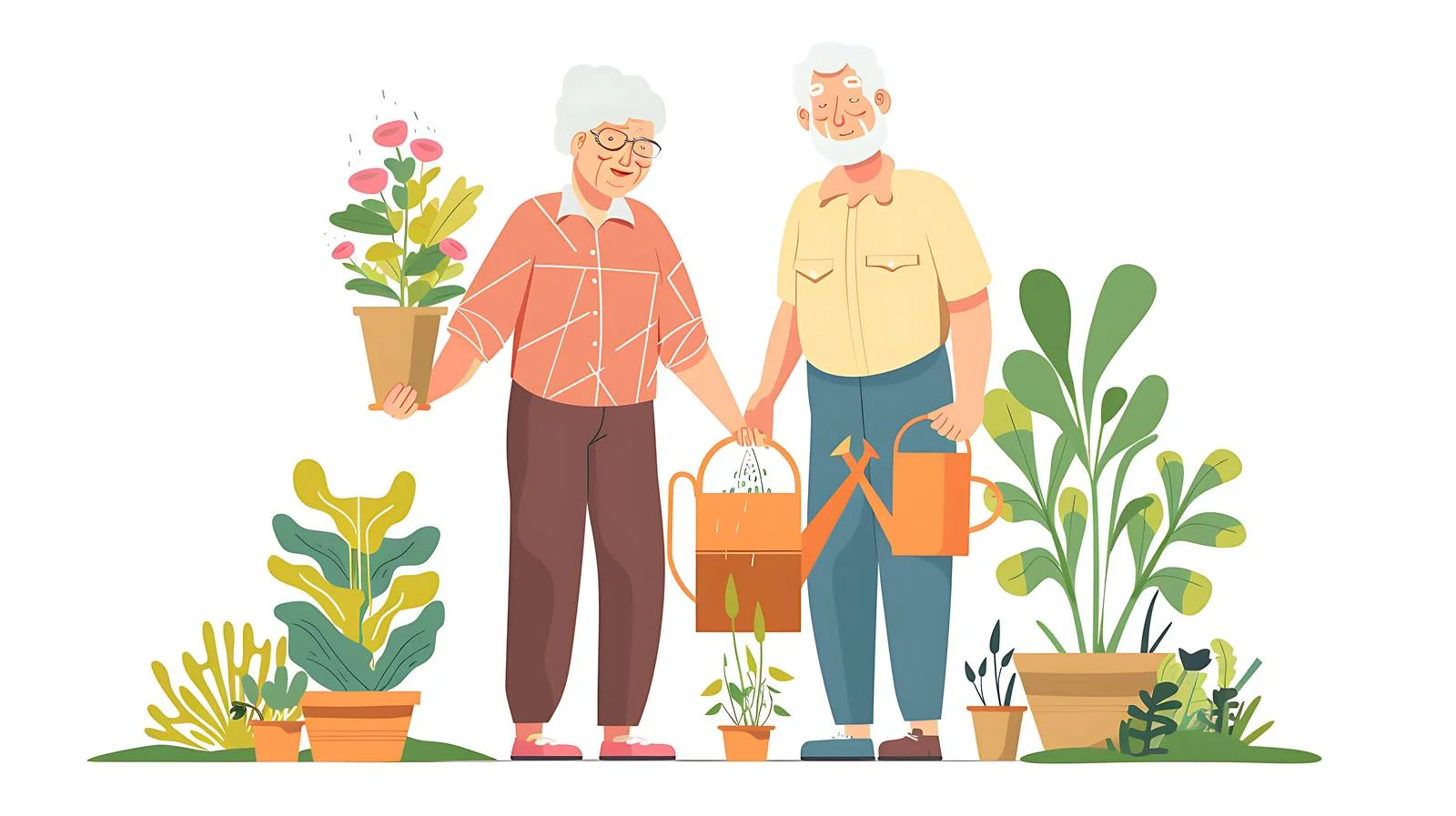 Senior Couple Gardening Together — free download from Dotvec