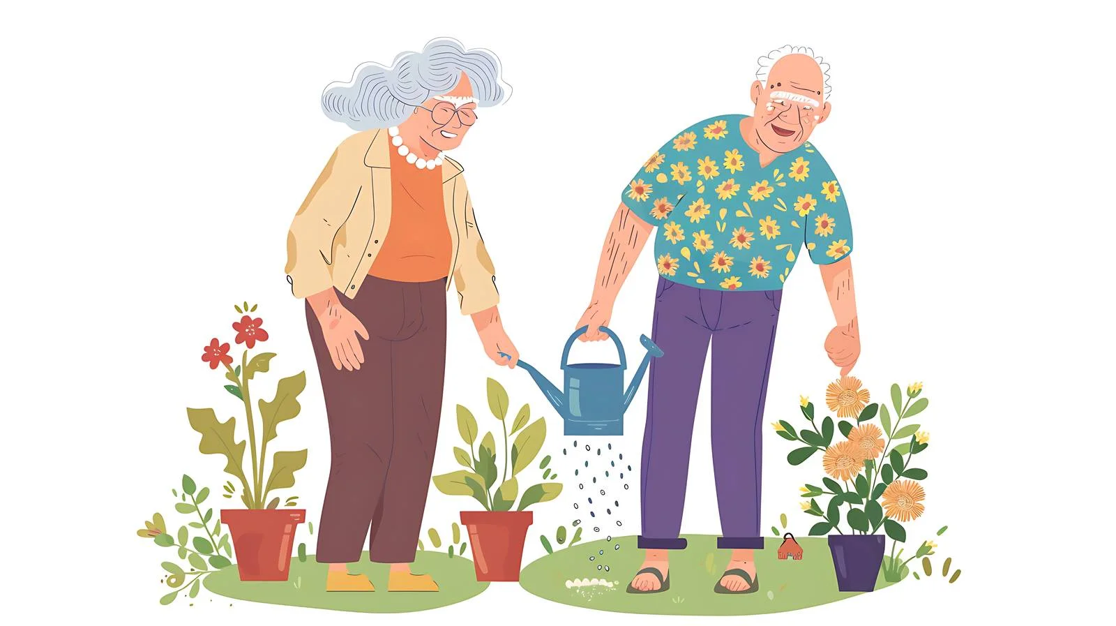 Elderly Couple Gardening Together — free download from Dotvec