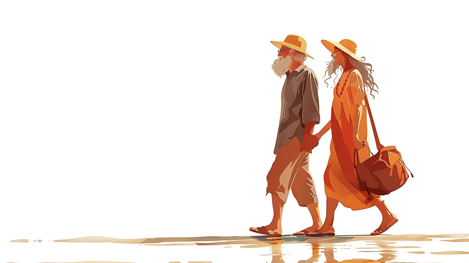 Joyful Senior Bohemian Couple Strolling Together — free download from Dotvec