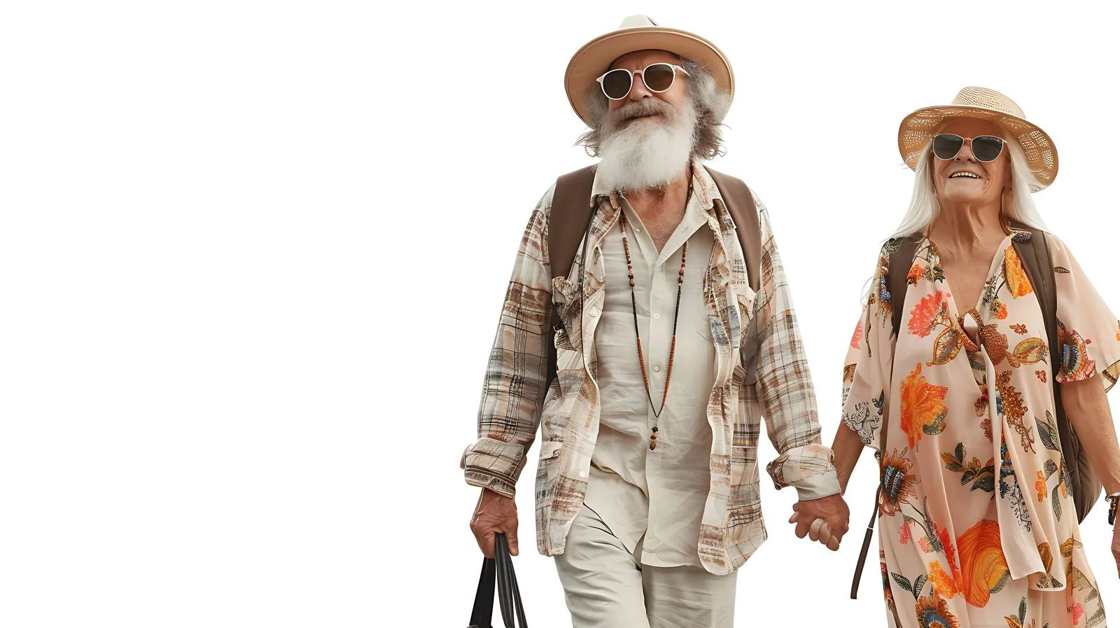 Joyful Hippie Couple Strolling Together — free download from Dotvec