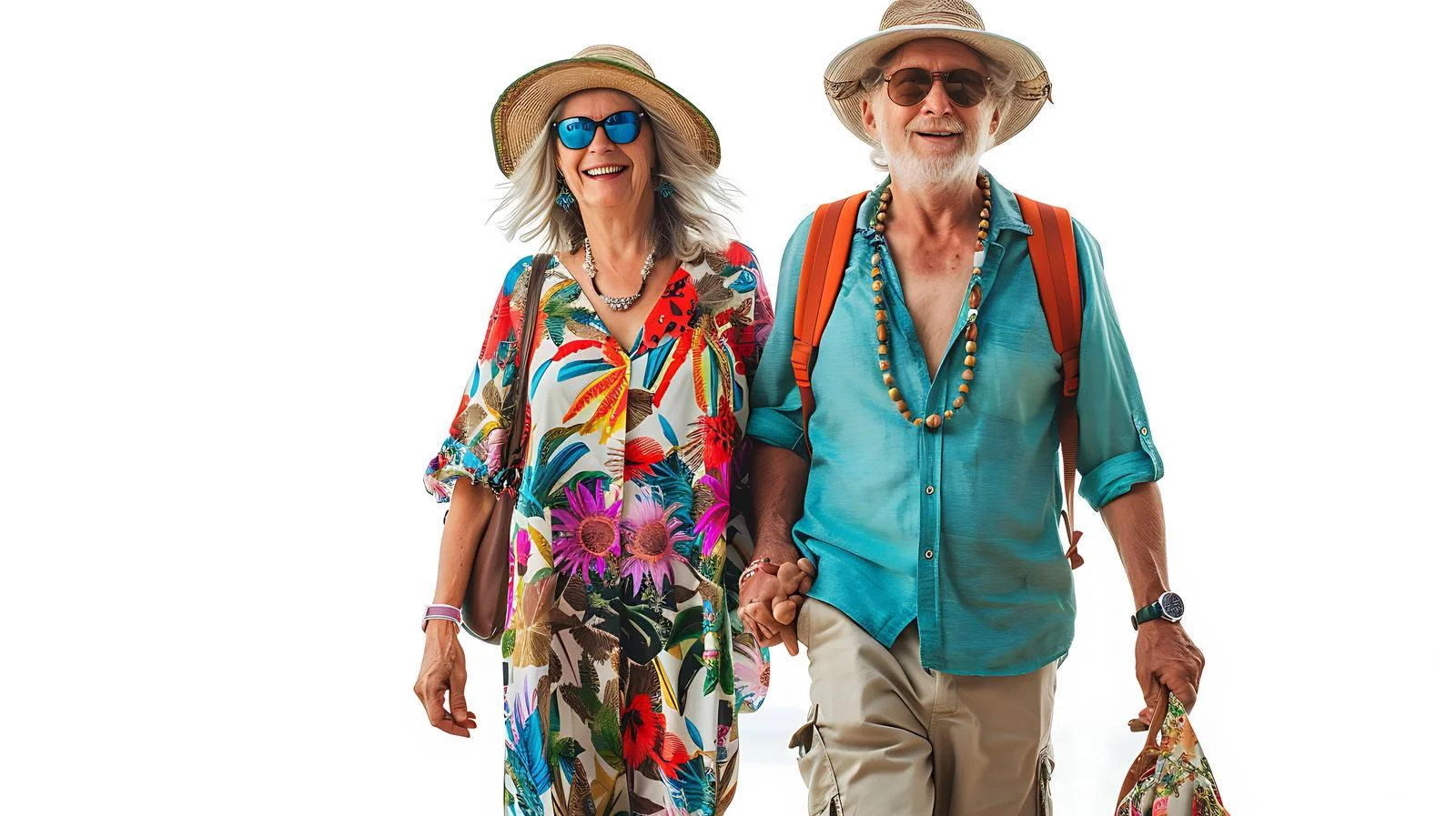 Joyful Hippie Couple Strolling Together — free download from Dotvec