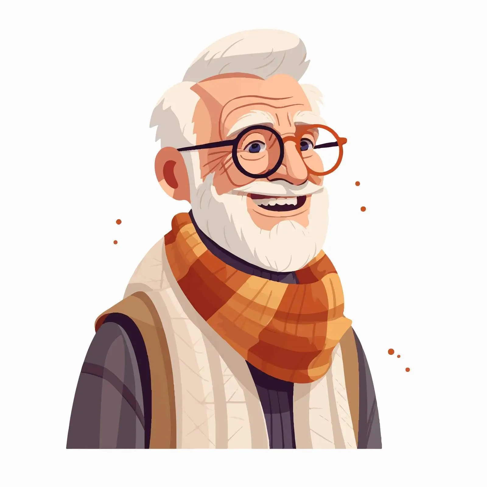 Smiling Senior Man in Glasses Vector — free download from Dotvec