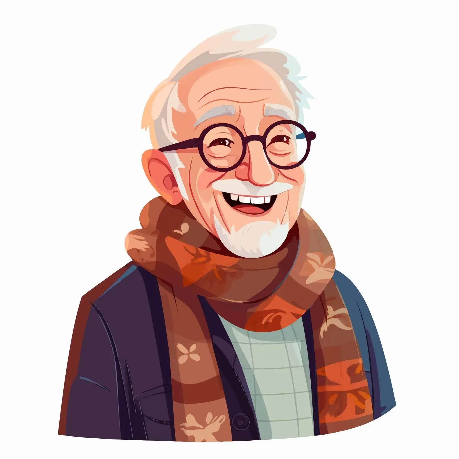 Happy Senior Man Smiling in Glasses — free download from Dotvec