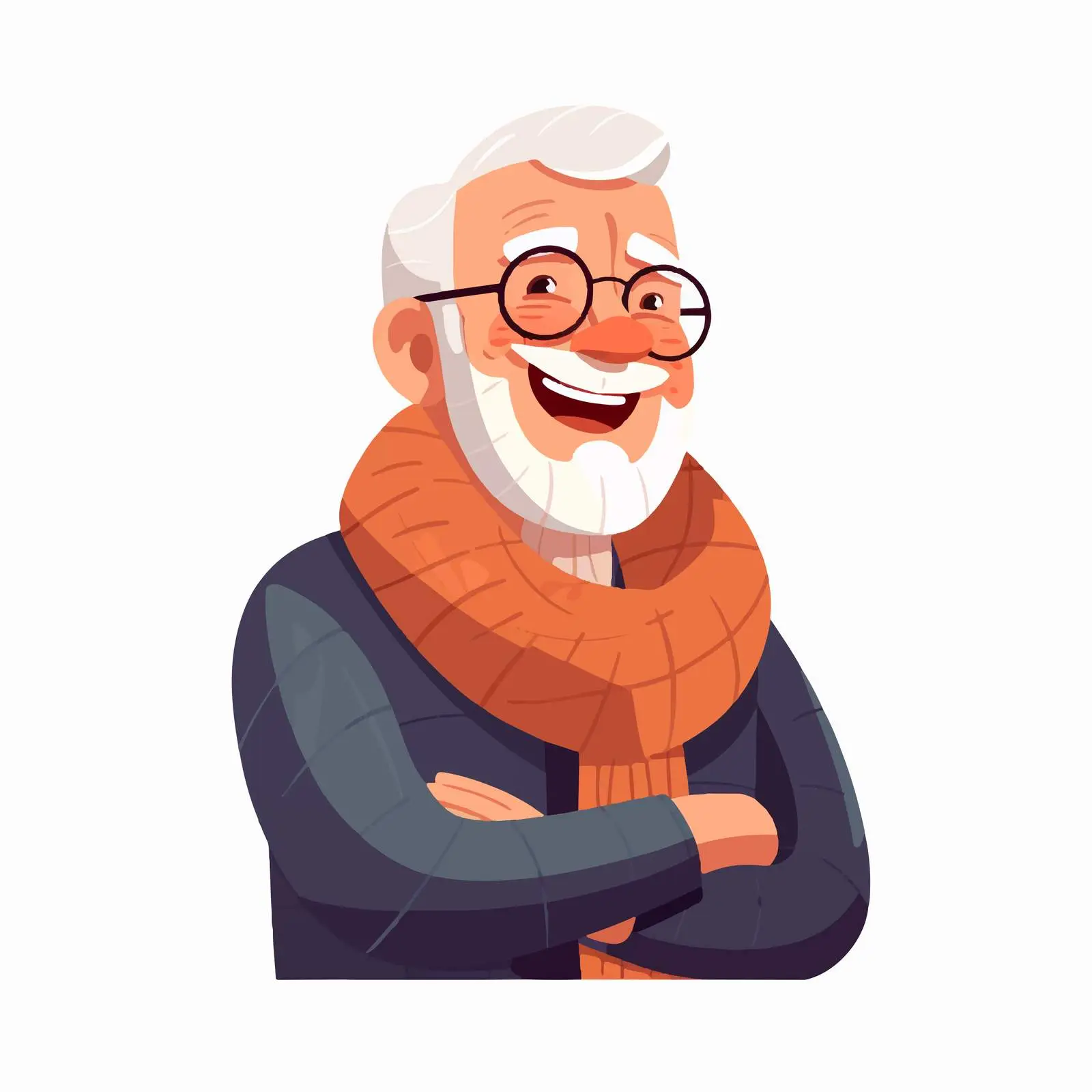 Happy Senior Man Smiling in Glasses — free download from Dotvec