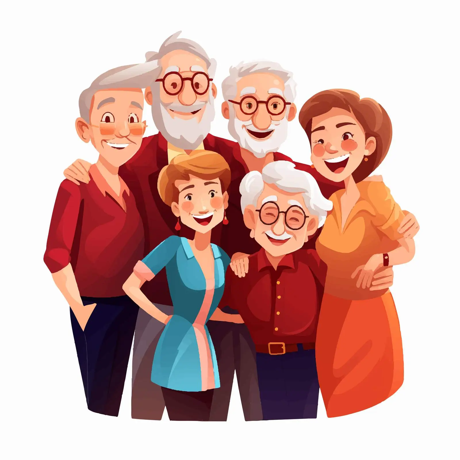 Group of Happy Senior People Illustration — free download from Dotvec