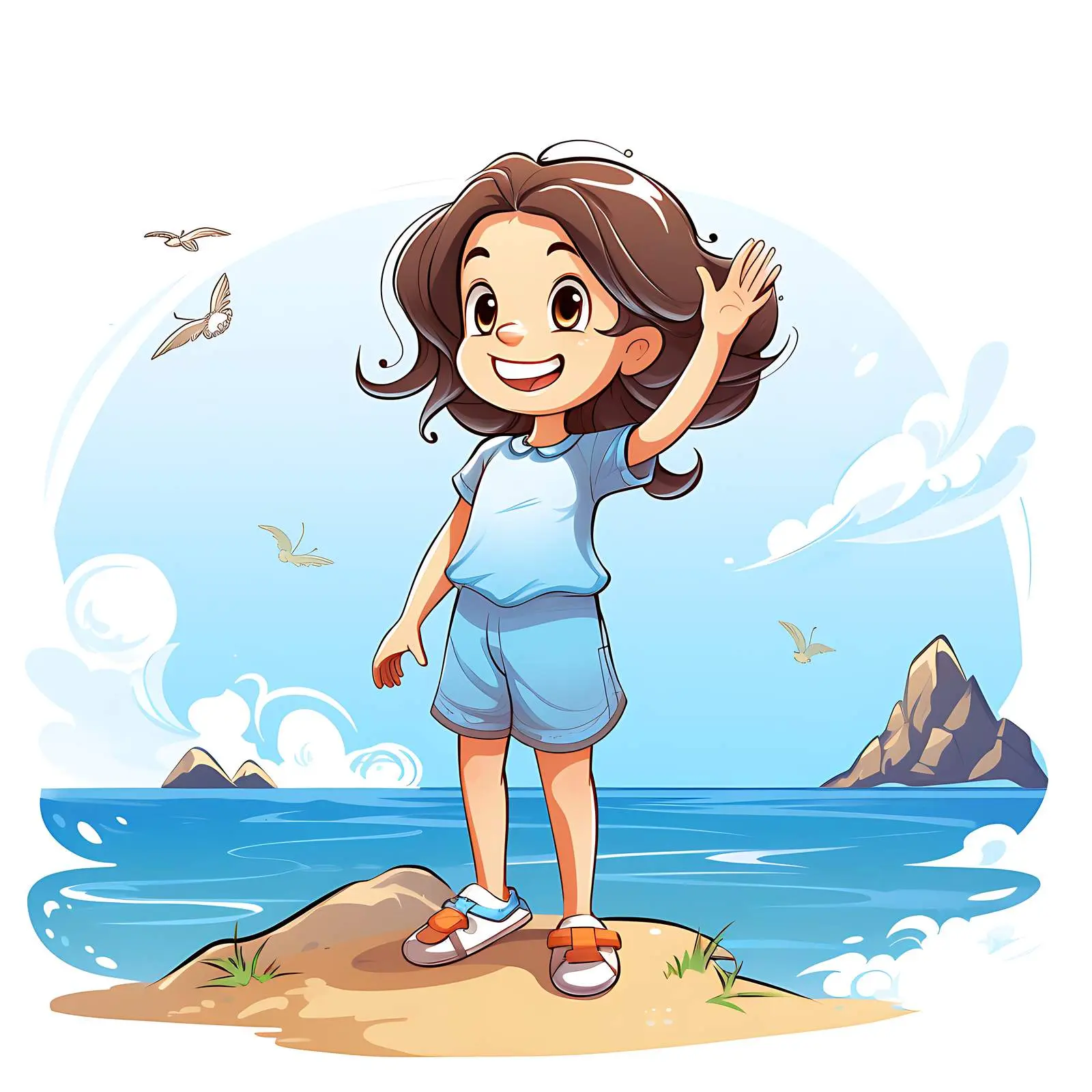 Cute Girl Enjoying Summer on the Coast — free download from Dotvec