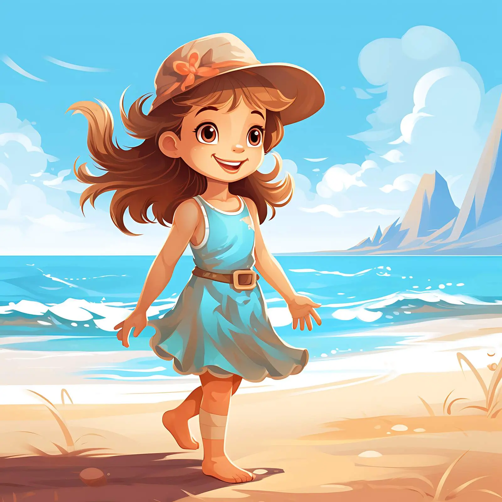 Cute Girl Enjoying Summer on the Coast — free download from Dotvec