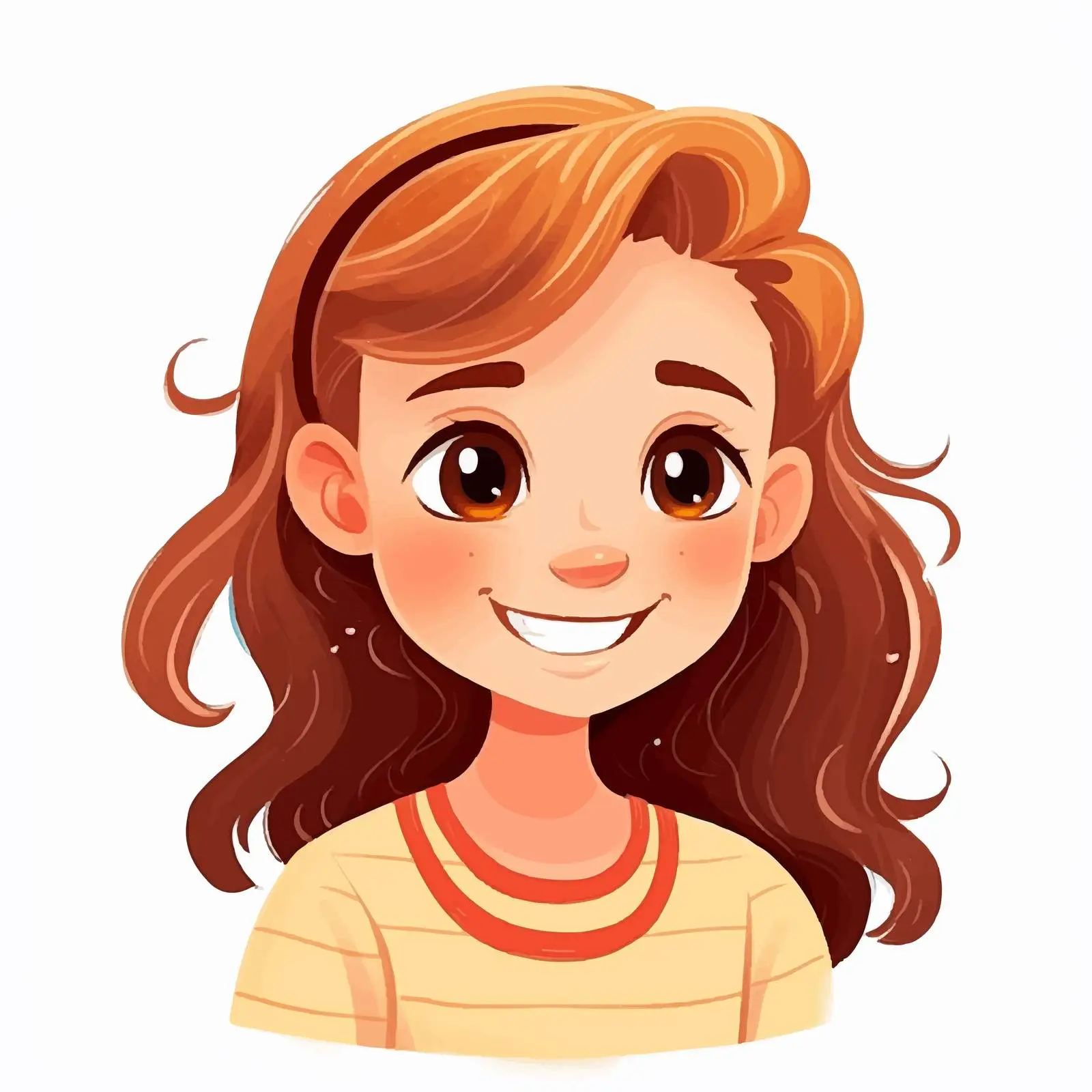 Cheerful Freckled Girl Portrait in Vectors — free download from Dotvec
