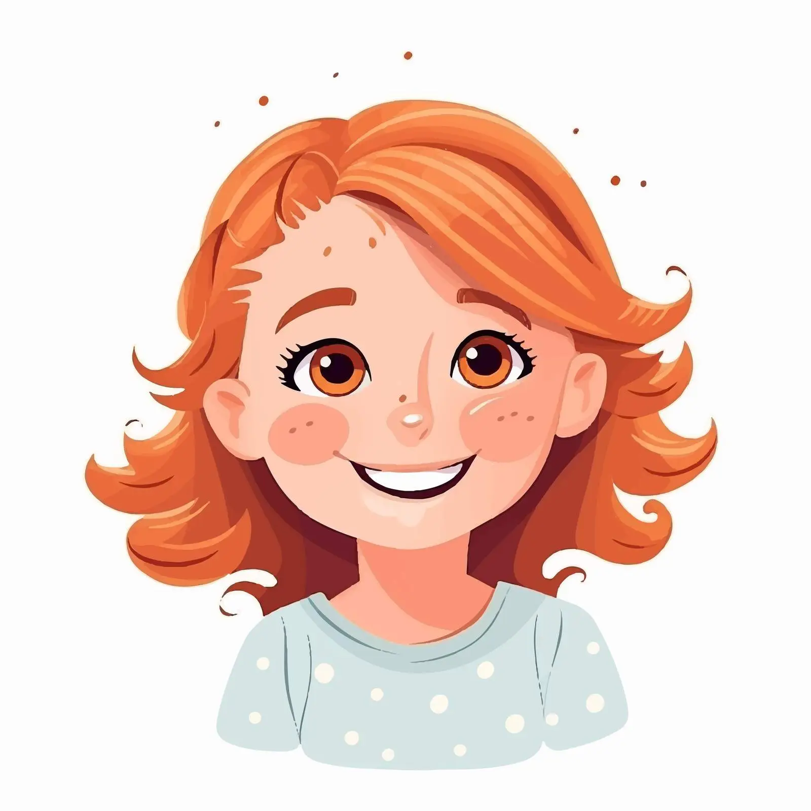 Cheerful Girl Portrait with Freckles — free download from Dotvec