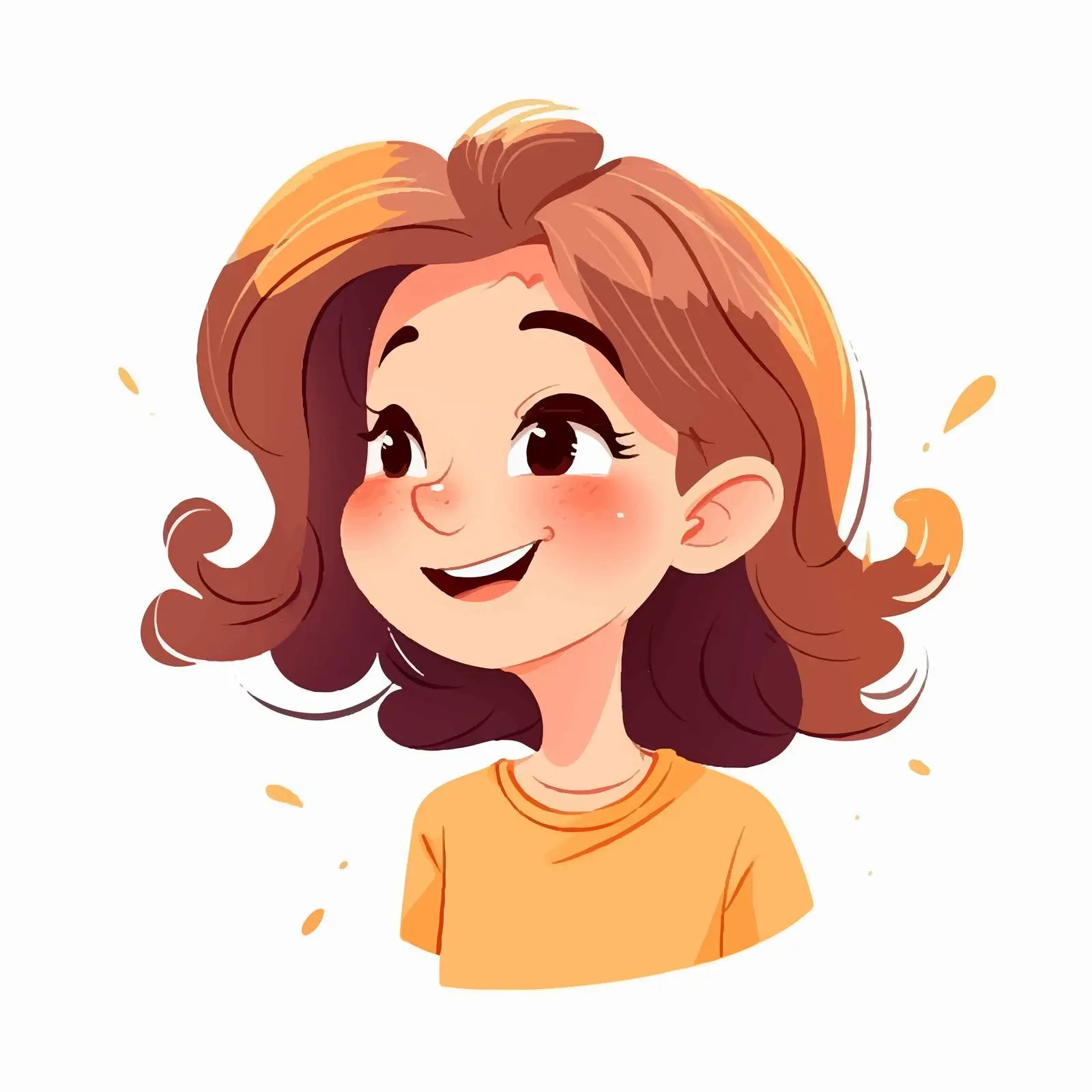 Smiling Girl with Freckles Head Portrait — free download from Dotvec