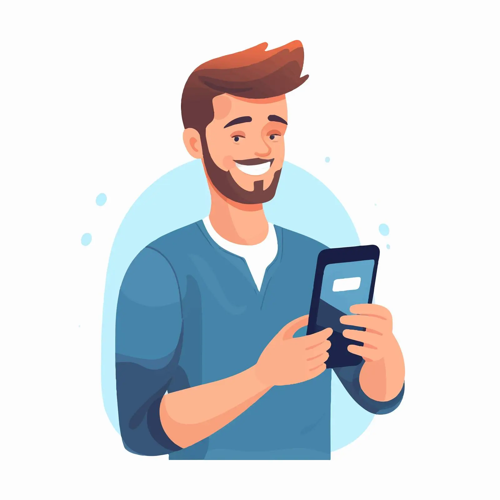 Smiling Man with Smartphone in Hand – free urban background image from Dotvec