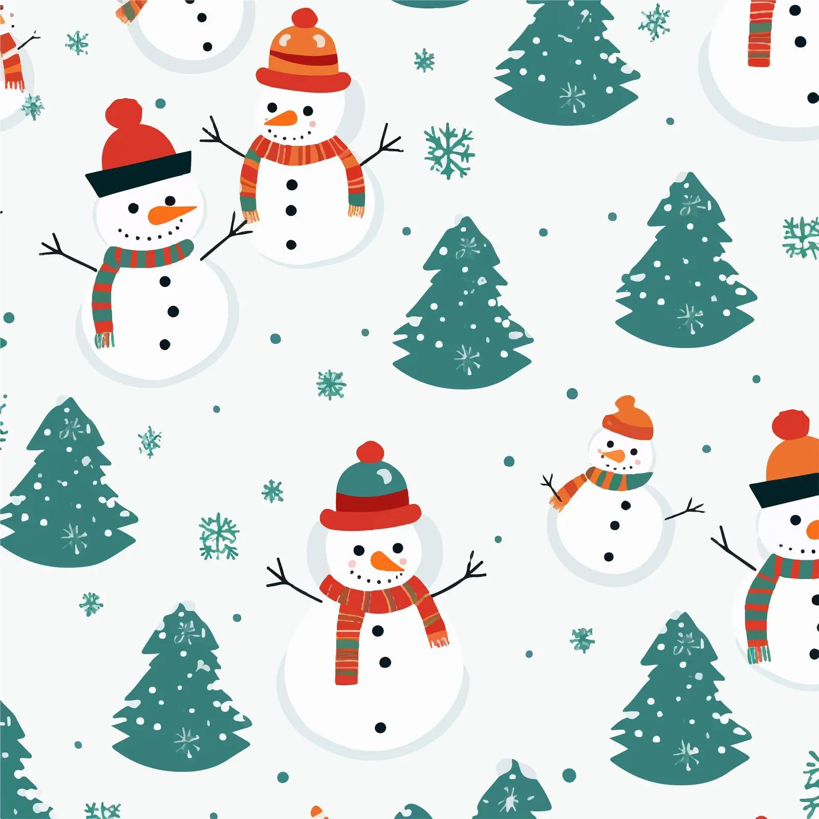 Seamless Christmas Snowmen Pattern Background — free download from Dotvec