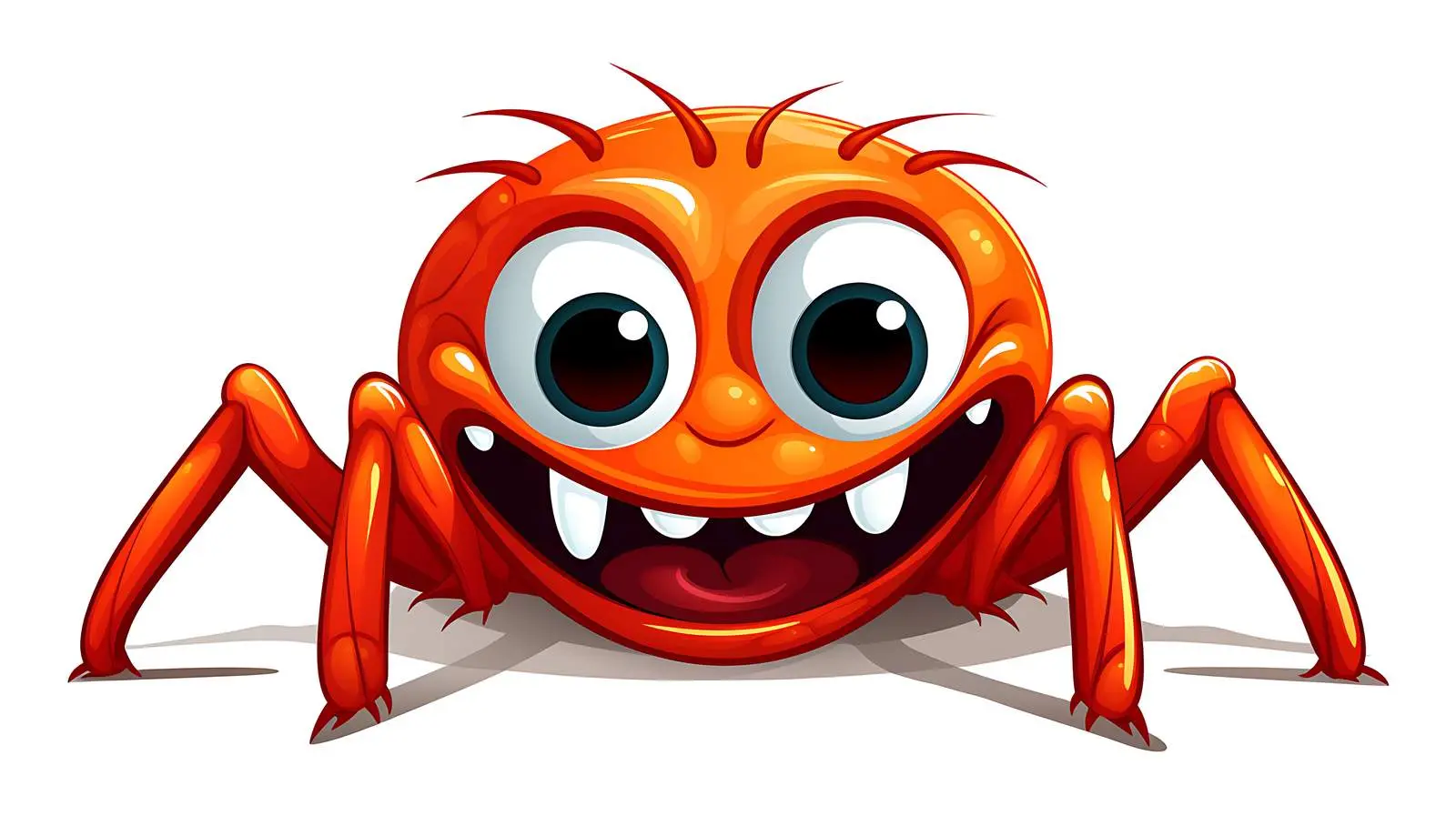 Cheerful Spider Cartoon Illustration — free download from Dotvec
