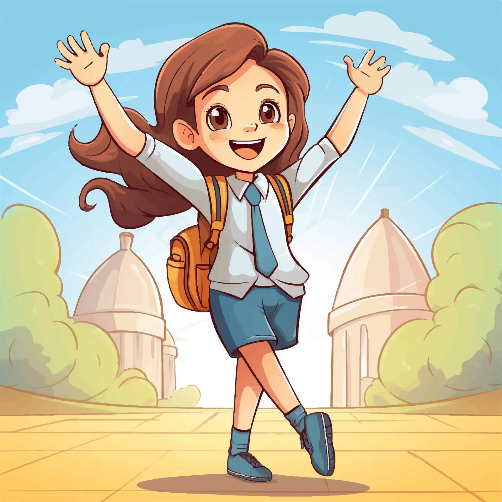 Happy Student at School Vector Illustration — free download from Dotvec