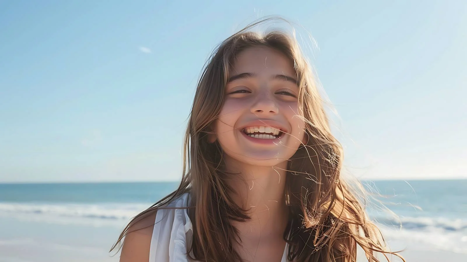 Joyful Teen at Clear Beach — free download from Dotvec