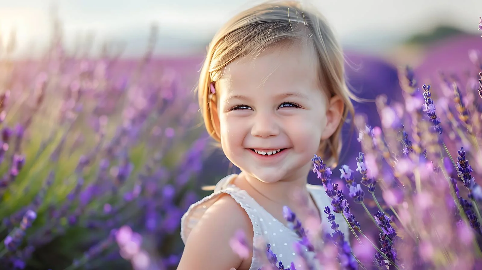 Joyful Child Amid Lavender Fields Beauty — free download from Dotvec