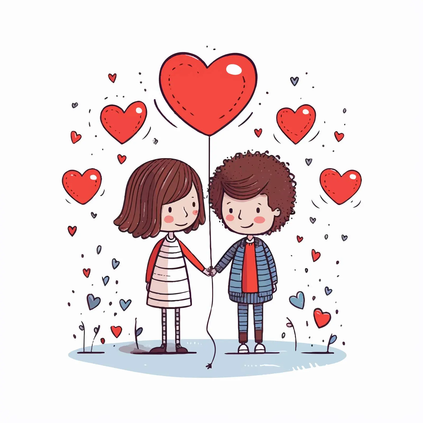 Cute Valentine's Day Card for Lovers — free download from Dotvec