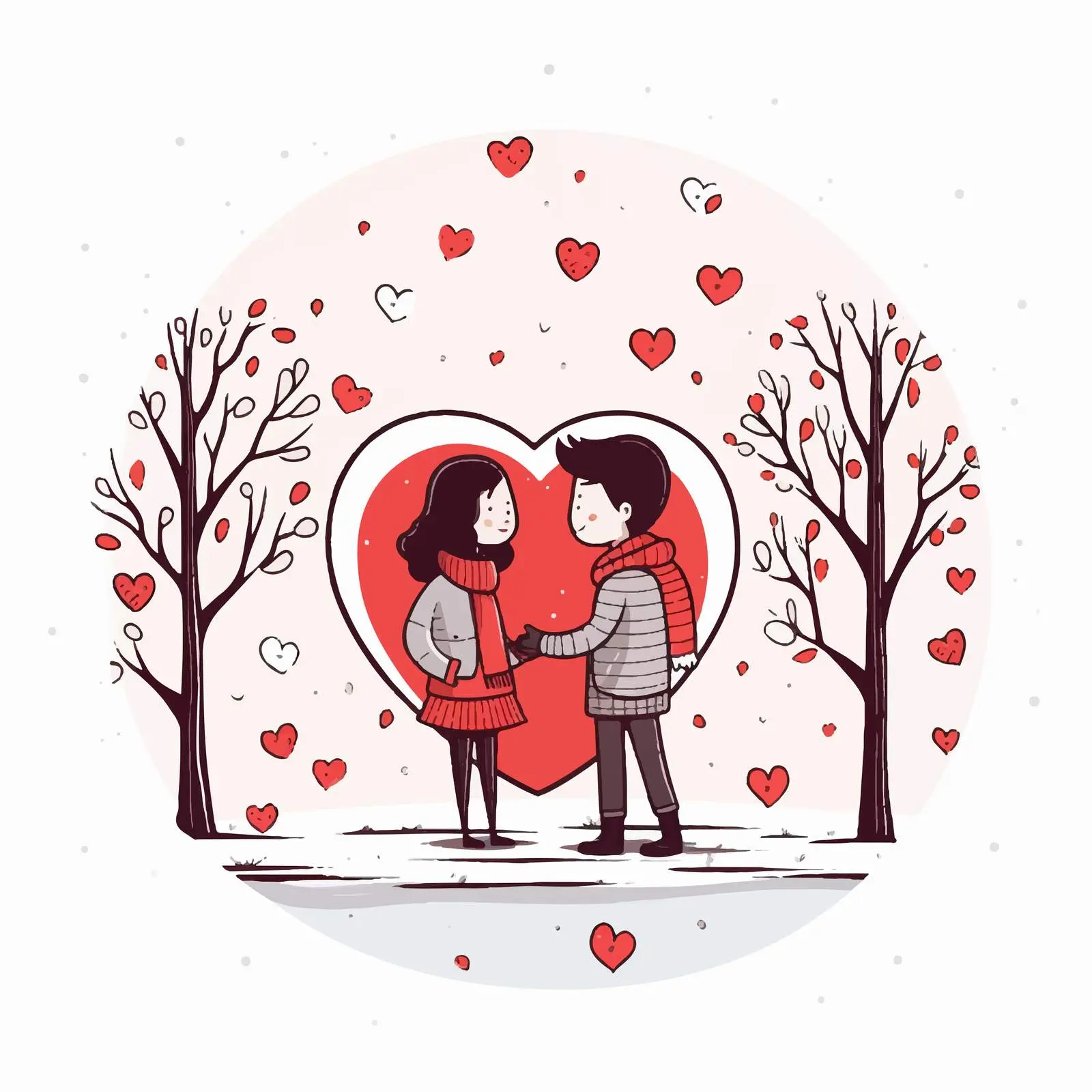 Elegant Valentine's Day Card for Lovers — free download from Dotvec