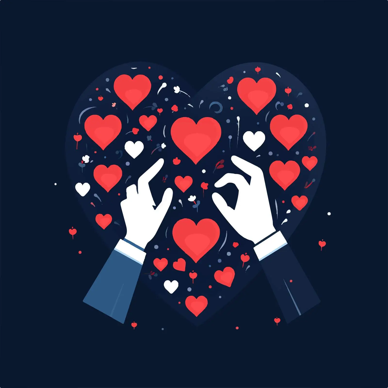 Cute Lovers Hands Contour Valentine’s Day Vector — free download from Dotvec