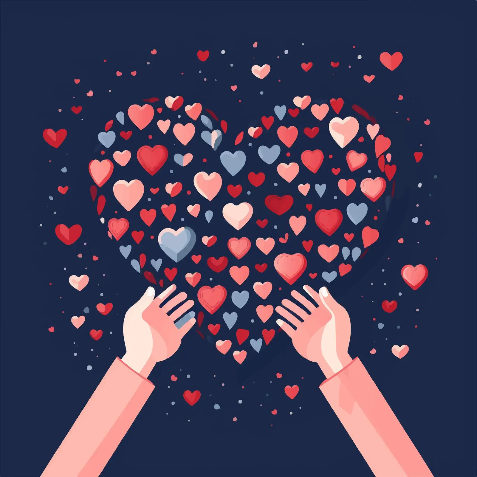 Cute Love Contour Hands for Valentine's Day — free download from Dotvec