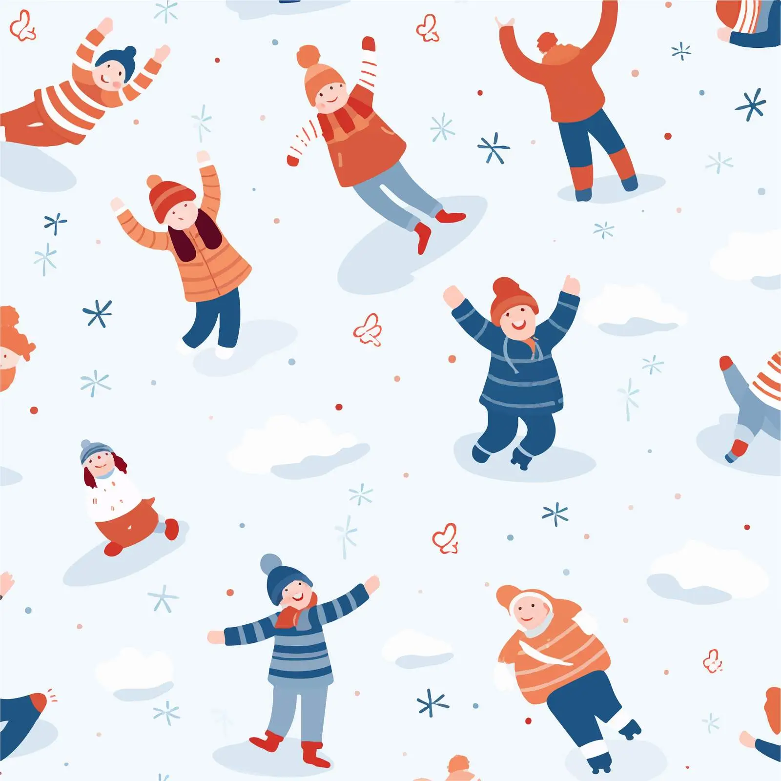 Snow Angels Winter Holiday Pattern — free download from Dotvec