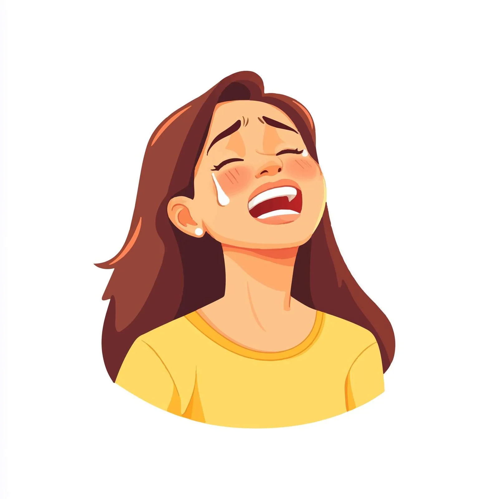 Joyful Woman Laughing with Happy Tears — free download from Dotvec